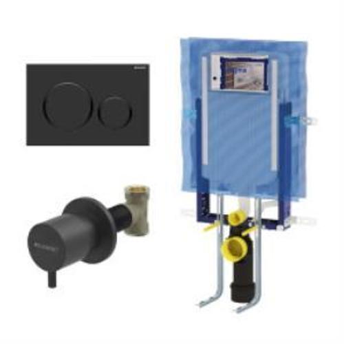 Sigma20 Yuvarlak Gömme Rezervuar Seti, Mat/Parlak Siyah