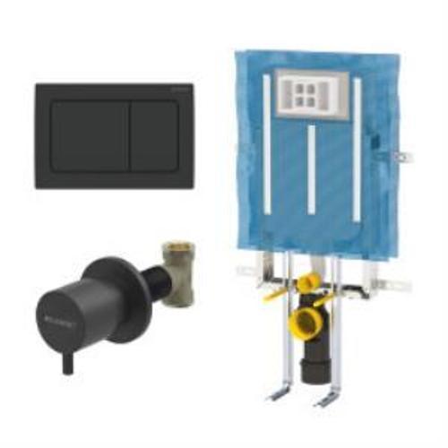 Alpha30 kare Gömme Rezervuar Seti, Mat Siyah