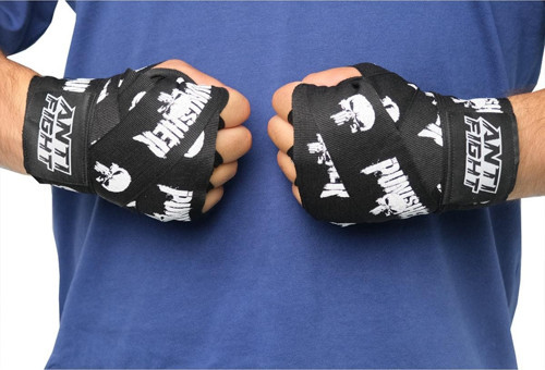 Siyah Punisher Boks Bandajı