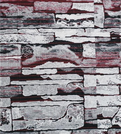 2Lİ Polo Life Savan 4m2 Pamuklu Lastiksiz Halı Örtüsü (170x245)-Taş Desen Bordo