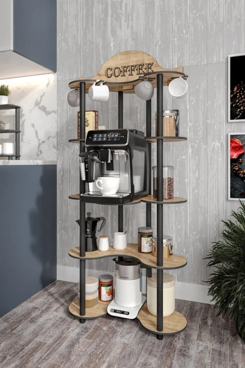 Cortado Kahve Köşesi Raf Meşe