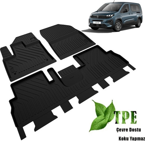 Makyajlı Berlingo Rifter Combo 2024-2025 Model Havuzlu Paspas