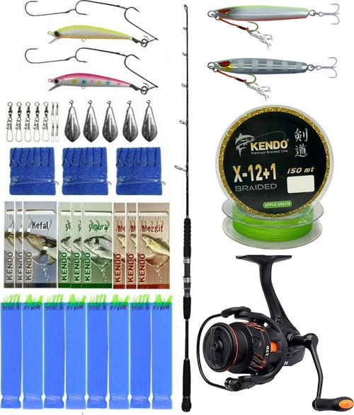 Profesyonel Tekne Oltası Seti Cavalla Speed Jigging Spin 159cm MH 150-250GR 1 Parça &Savage Gear Orange LTD