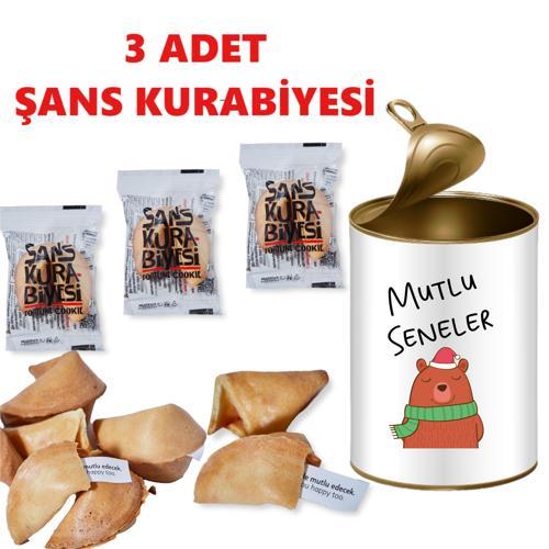 Mutlu Seneler Yeni Yıl Hediyeleri, Yılbaşı Parti Hediyesi, Yılbaşı Hediyesi, 3 Adet Şans Kurabiyesi, Konsept Yılbaşı Hed