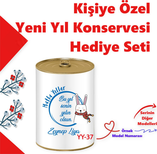 Mutlu Seneler Yılbaşı Hediyesi Şans Kurabiyeleri Konsept Hediye Kutusu (Kutu İçerisinde 3 Adet Şans Kurabiyesi)