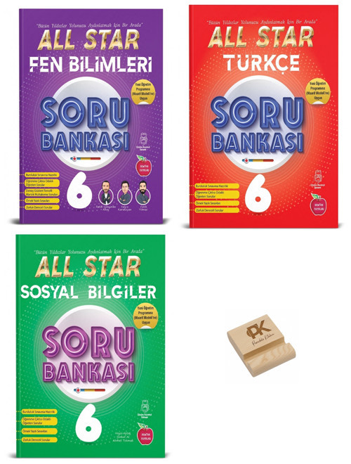 Newton Yayınları 6. Sınıf ALL STAR Fen Türkçe ve Sosyal Bilgiler Soru Bankası 3lü Set Telefon Standı