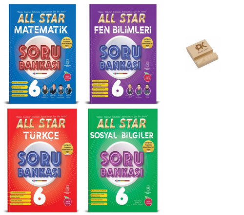 Newton Yayınları 6. Sınıf ALL STAR Matematik Fen Türkçe ve Sosyal Soru Bankası 4lü SetTelefon Standı