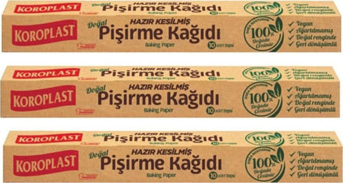 Doğal Pişirme Kağıdı Hazır Kesilmiş 10'lu 3 Adet