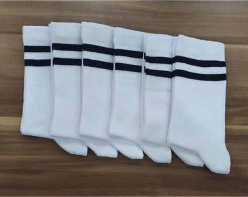 Erkek 6'Lı Kolej Şerit Desen Pamuklu Spor Çorap