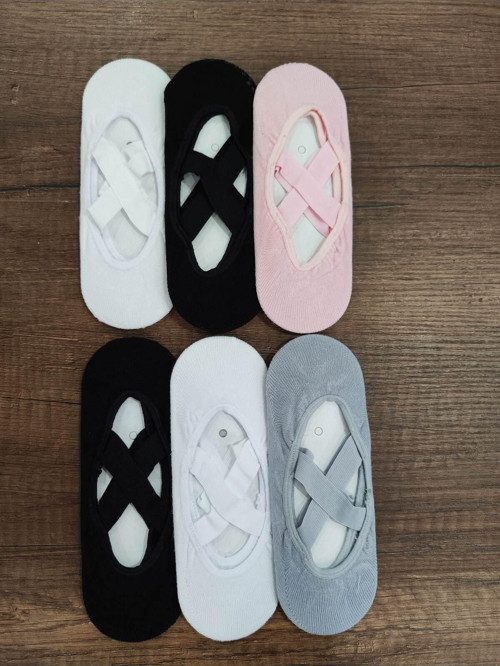 Kız Çocuk Altı Kaydırmaz Yoga Plates Çorabı 6 Çift Pamuklu Babet