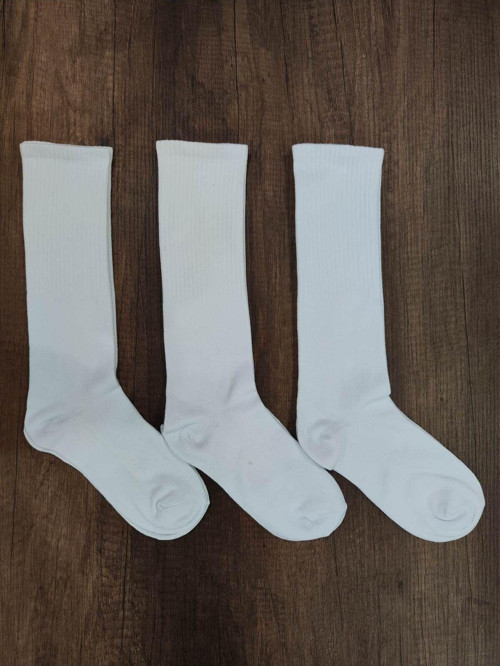 Unisex 3 Çift Uzun Konç Tenis Dizaltı Çorap Pamuklu