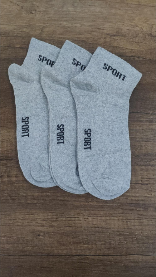 Erkek 3'Lü Yarım Konç Spor Çorap Ekonomik
