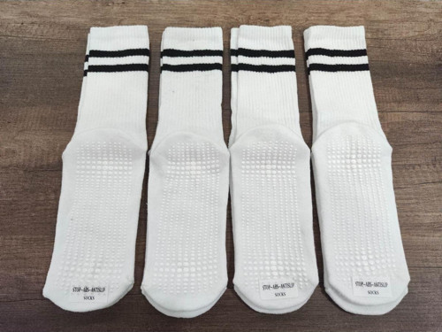 Unisex 4 Çift Altı Kaydırmaz Spor Çorap Pamuklu Taban Altı Havlu Anti Slip Stop