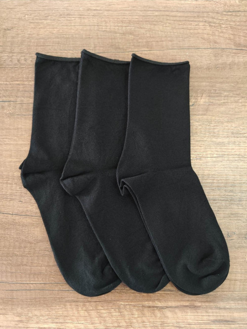 Kadın 3 Çift Bambu Lastiksiz Diyabetik Çorap Yumuşak Dokulu Dikişsiz