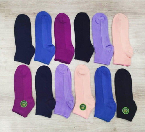 Kadın 12'Li Bambu Patik Çorap Üstü Lacoste Fileli