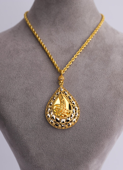 Nar-in Altın Mücevherat Tuğralı Altın Kolye Ucu 01