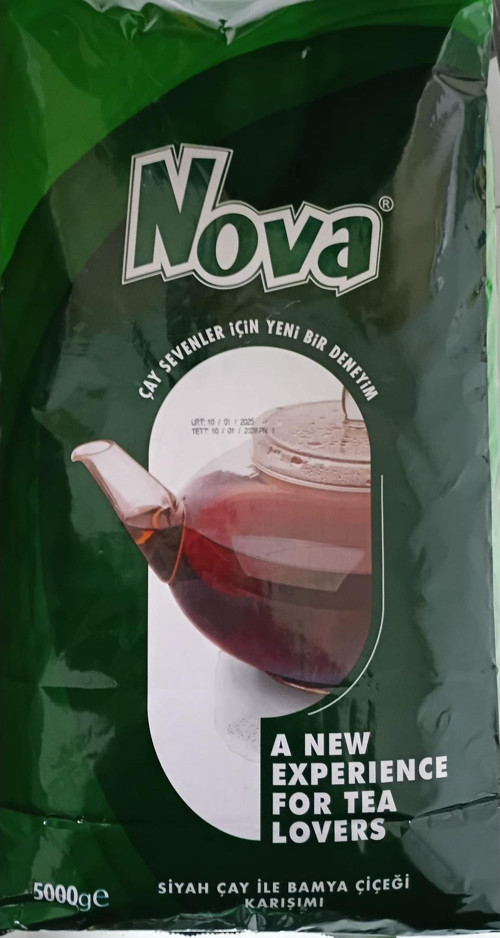Nova Bamya Çiçeği Karışımlı (%10) Siyah Çay 5 Kg
