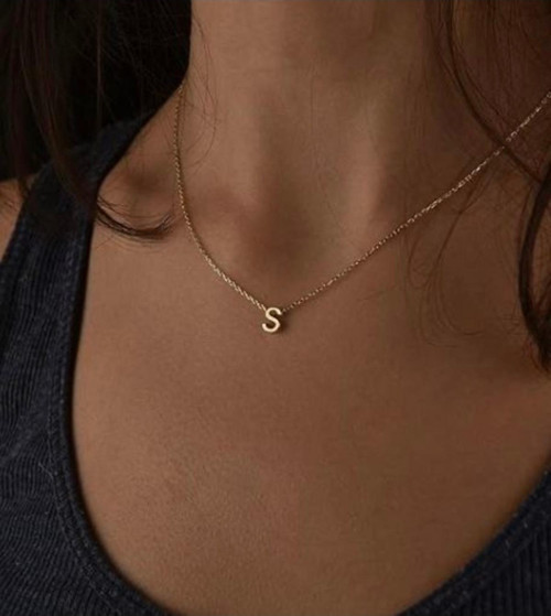 Gold S Harfi Çelik Kolye | Kişiye Özel Şık Ve Dayanıklı Tasarım
