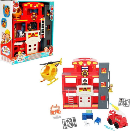 Sesli ve Işıklı Tiny Kiddom İtfaiye Istasyonu Oyun Seti 32 Parça