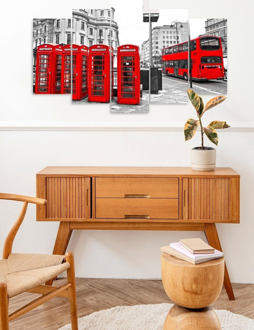 Şehir Manzarası 5 Parçalı Mdf Tablo