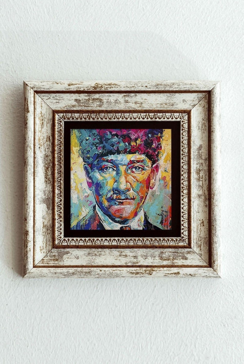 Atatürk Çerçeveli Taş Tablo , Çerçeveli Taş Duvar Dekoru-enkcrcvtbl-00197
