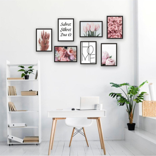 7 Parça Çerçeve Görünümlü Mdf Tablo Seti