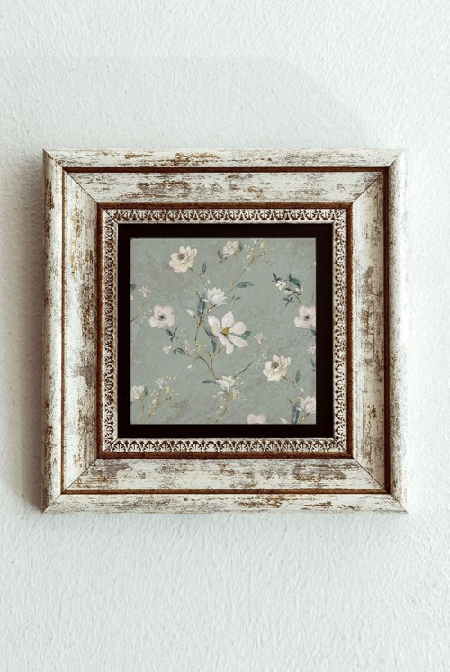 Çiçek Desenli Çerçeveli Taş Tablo , Çerçeveli Taş Duvar Dekoru-enkcrcvtbl-00183