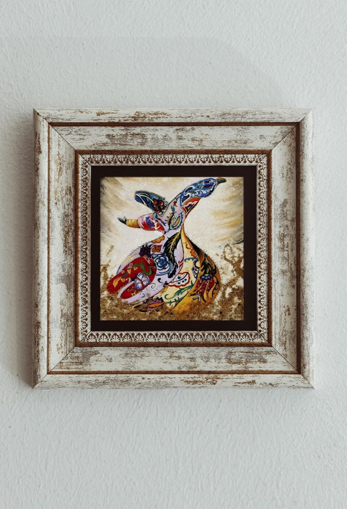 Semazen Çerçeveli Taş Tablo , Çerçeveli Taş Duvar Dekoru