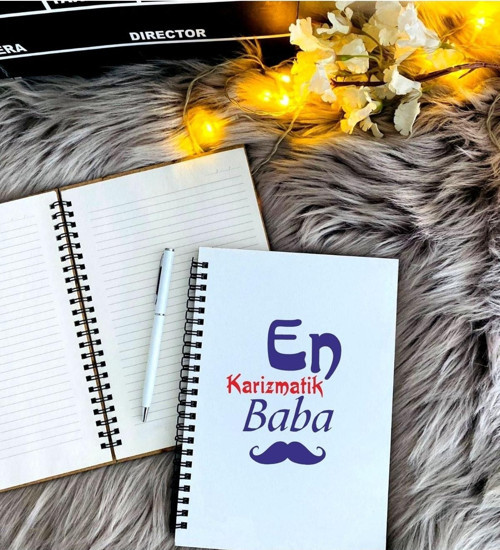 Babalar Günü Için En Karizmatik Baba Baskılı Defter Kalem Seti