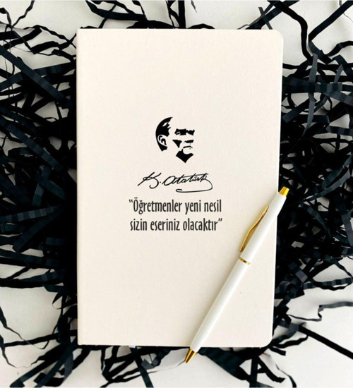 Öğretmenler Günü Atatürk Silüet Baskılı Defter Kalem Seti