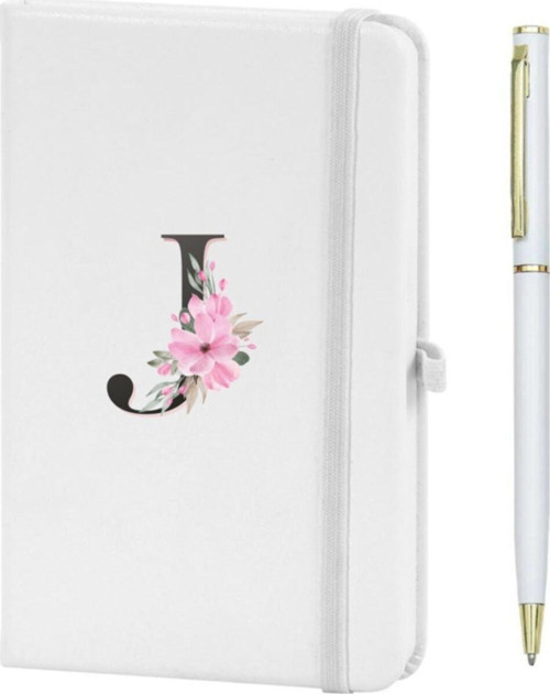 J Harfi Çiçek Desen Baskılı Defter