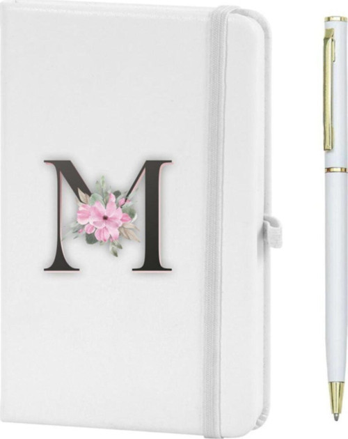 M Harfi Çiçek Desen Baskılı Defter