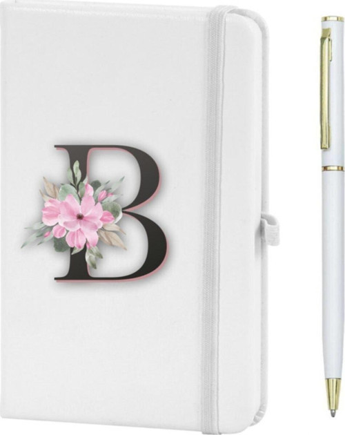 B Harfi Çiçek Desen Baskılı Defter