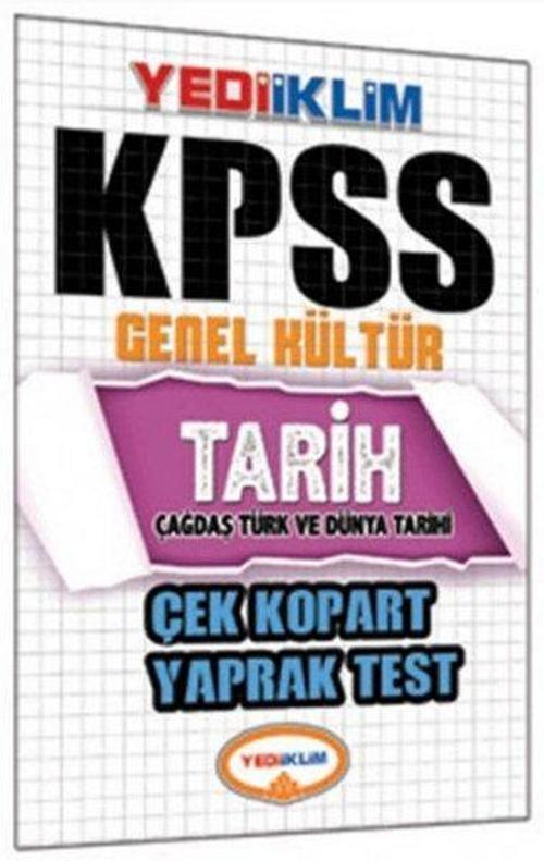 Yediiklim KPSS Tarih Çek Kopart Yaprak Test