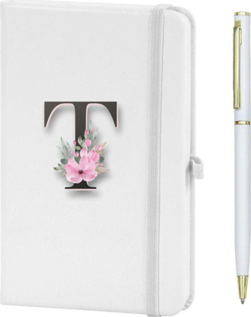 T Harfi Çiçek Desen Baskılı Defter