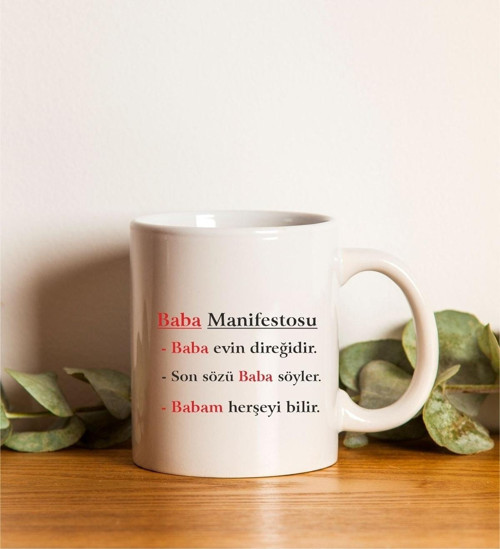 Babalar Günü Için Baba Manifestosu Baskılı Kupa