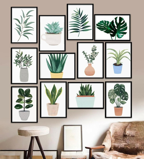 12 Parça Çerçeve Görünümlü Mdf Tablo Seti