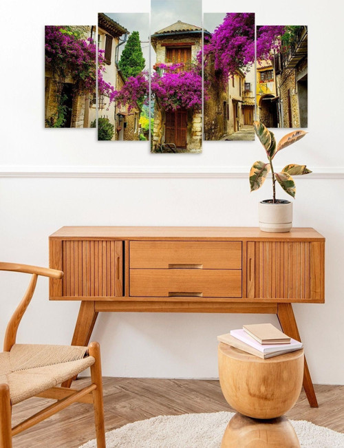 Çiçekler 5 Parçalı Mdf Tablo