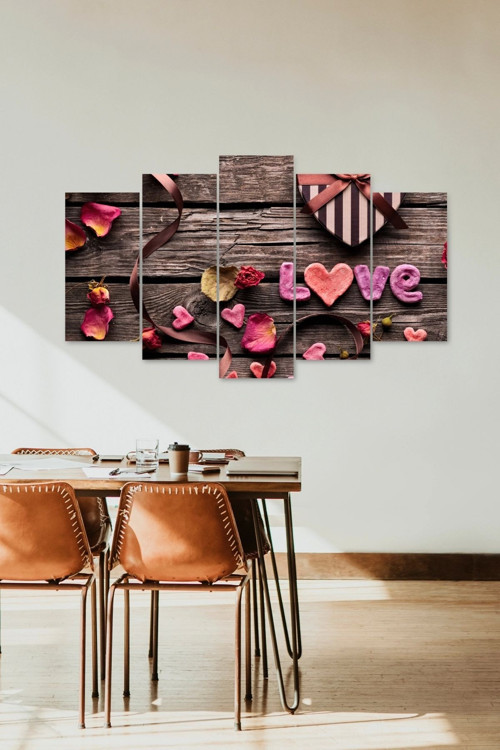 Love 5 Parçalı Mdf Tablo