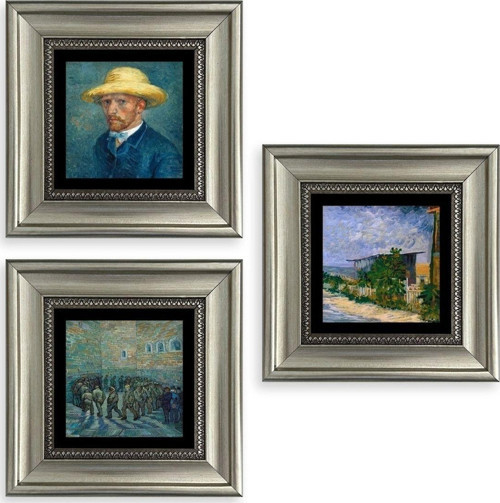 Van Gogh 3 lü Set Çerçeveli Taş Tablo