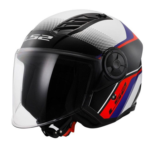 Airflow 2 Açık Motosiklet Kaskı Rush Beyaz Mavi Kırmızı