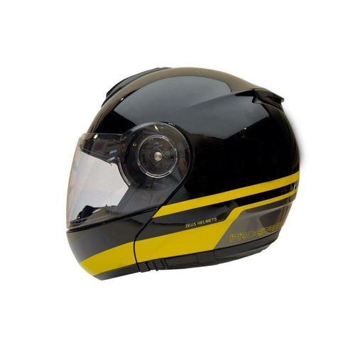 ZS-3050 BE6 Black Yellow Çene Açılır Motosiklet Kask