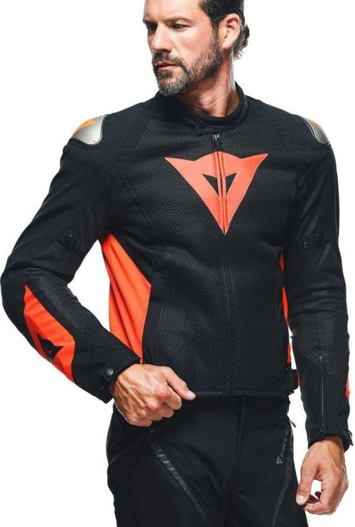 Energyca Air Tex Korumalı Yazlık Motosiklet Montu Blk Fluo Red