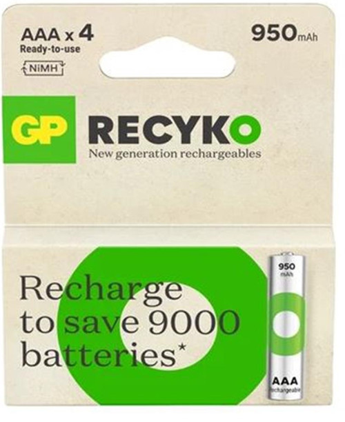 AAA 950 mAh Şarjlı İnce Kalem Pil 4'lü Paket GP100AAHCEMTR-4LÜ