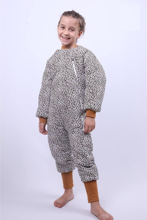 2-9 Yaş 2.5 Tog Elyaf Dolgulu Çocuk Uyku Tulumu Leopar Desen 23504