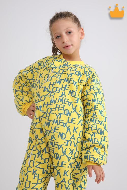 3-9 Yaş 2.5 Tog Sarı Kanarya Taraftar Elyaf Dolgulu Çocuk Uyku Tulumu 6020