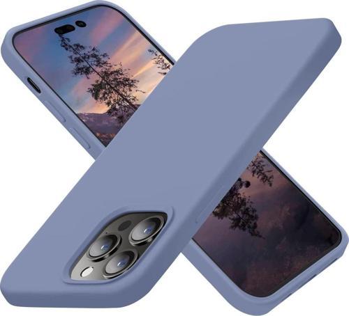 Apple Iphone 14 Pro Max Kılıf Içi Süet Korumalı Silikon Lavanta Gri Renk