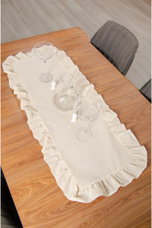 Keten | Fırfırlı Runner 40 x 110 Cm - ZTRUNNER