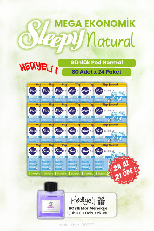 24 AL 21 ÖDE Günlük Ped Natural Normal 80'li ve ROSIE oda kokusu
