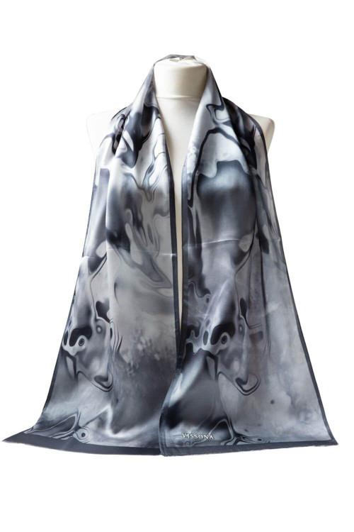 100% Silk Head Scarf for Women - 12"x27" / 30 * 170cm Hair Scarves Satin Head Scarf Bandanas Square Silk 8002